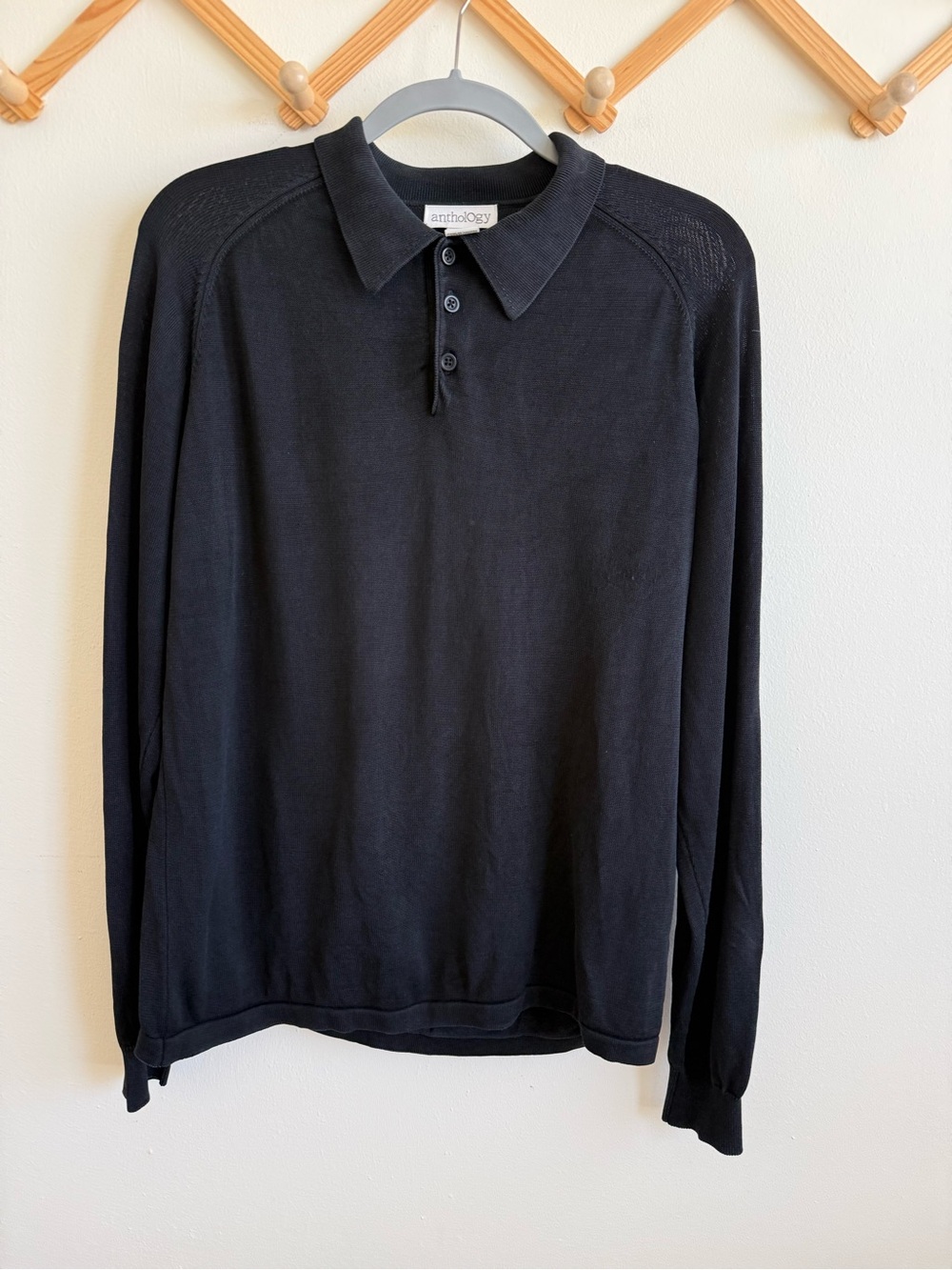 Anthology 100% Silk Knit Polo Sweater